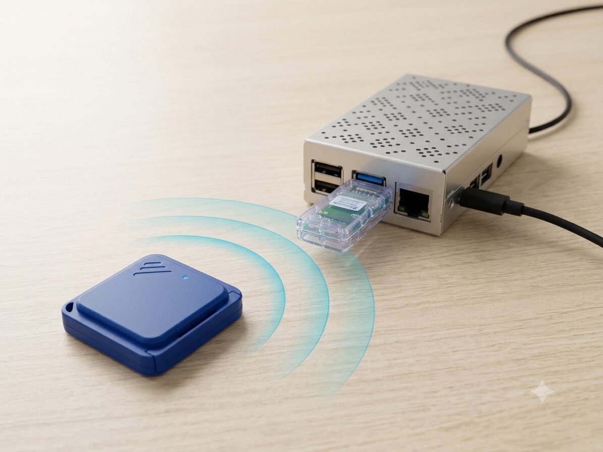 USBポートに挿したビーコンドングルの利用シーン